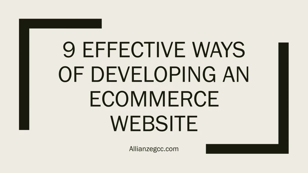 9 effective ways of developing an ecommerce website