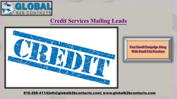 Credit Services Mailing Leads