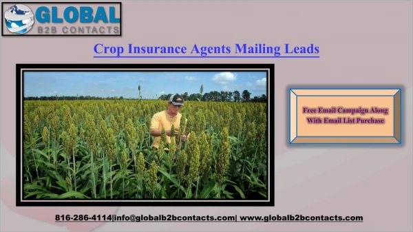 Crop Insurance Agents Mailing Leads