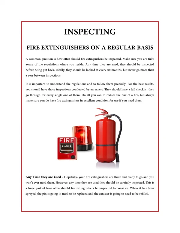 Inspecting Fire Extinguishers on a Regular Basis