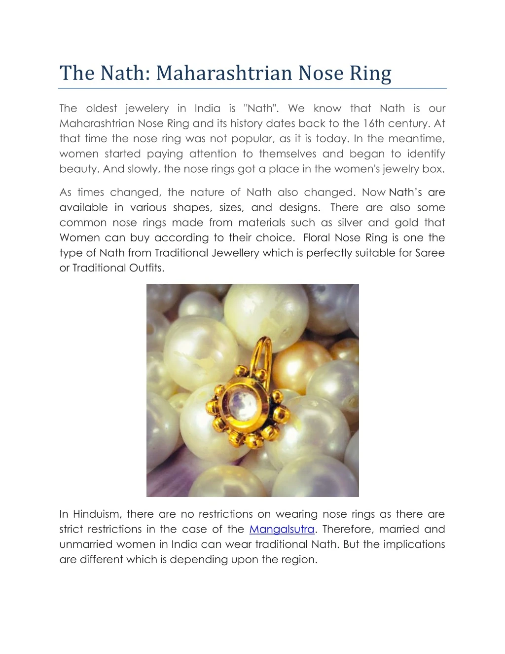 the nath maharashtrian nose ring