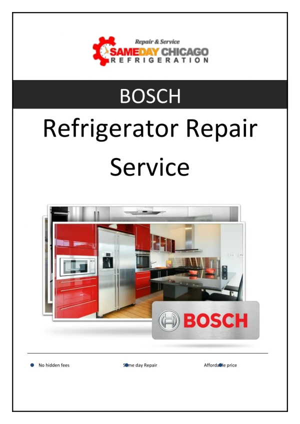 Bosch Refrigerator Repair service in Chicago