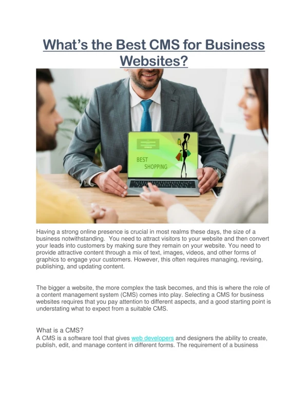 What is the Best CMS for Business Websites
