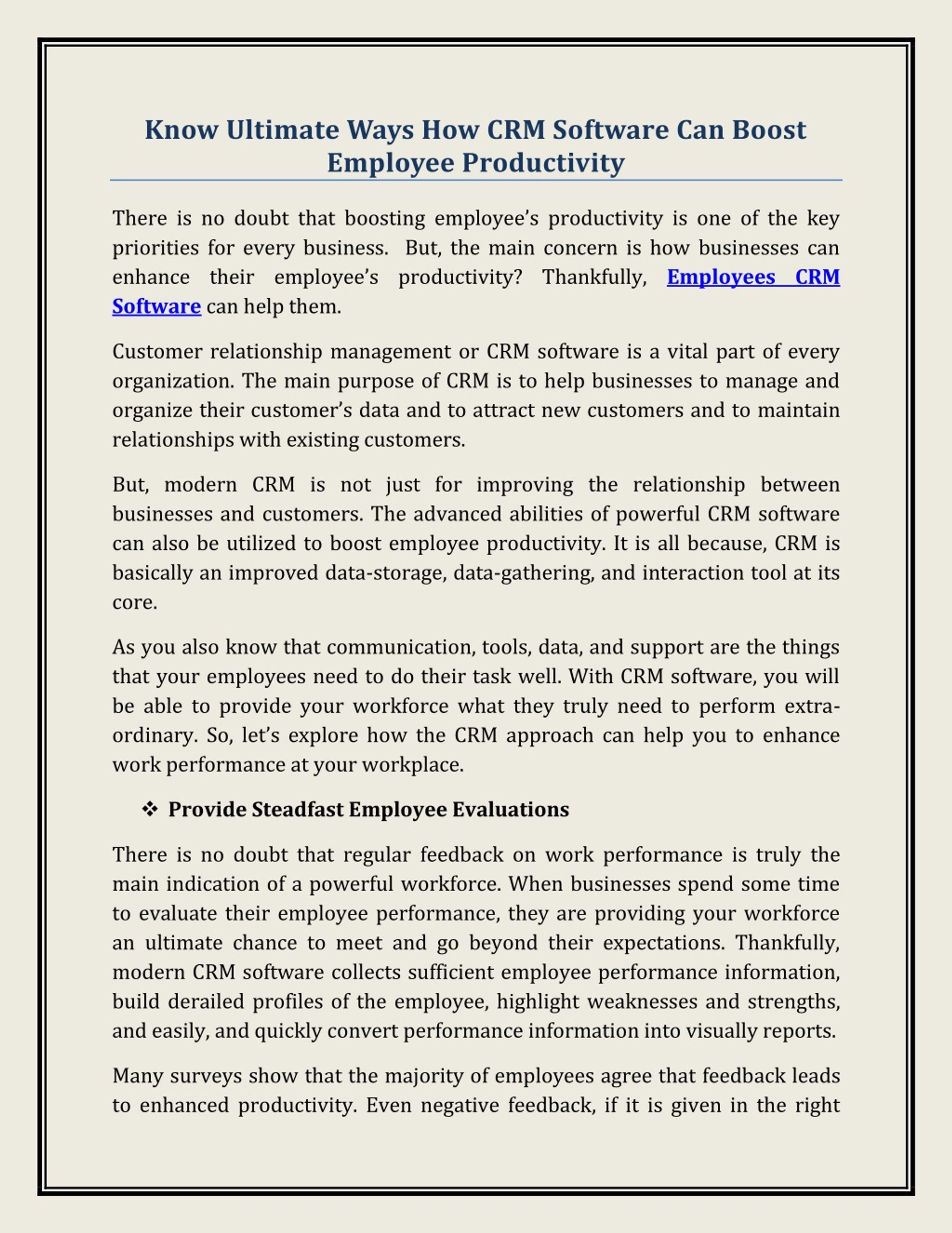PPT - Know Ultimate Ways How CRM Software Can Boost Employee ...