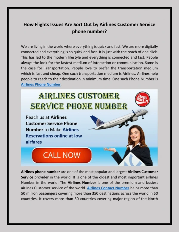 Airlines customer service