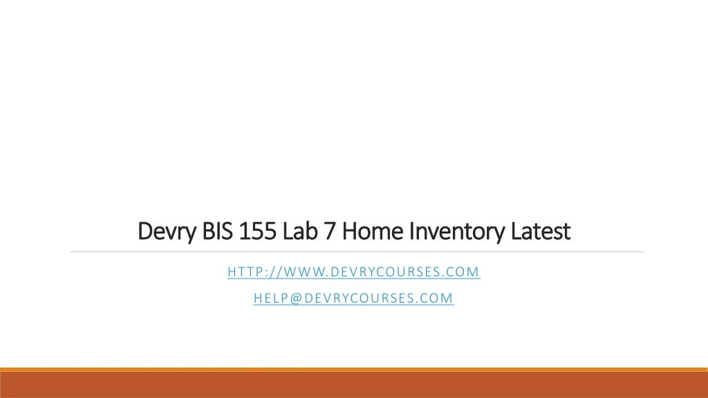 devry bis 155 lab 7 home inventory latest