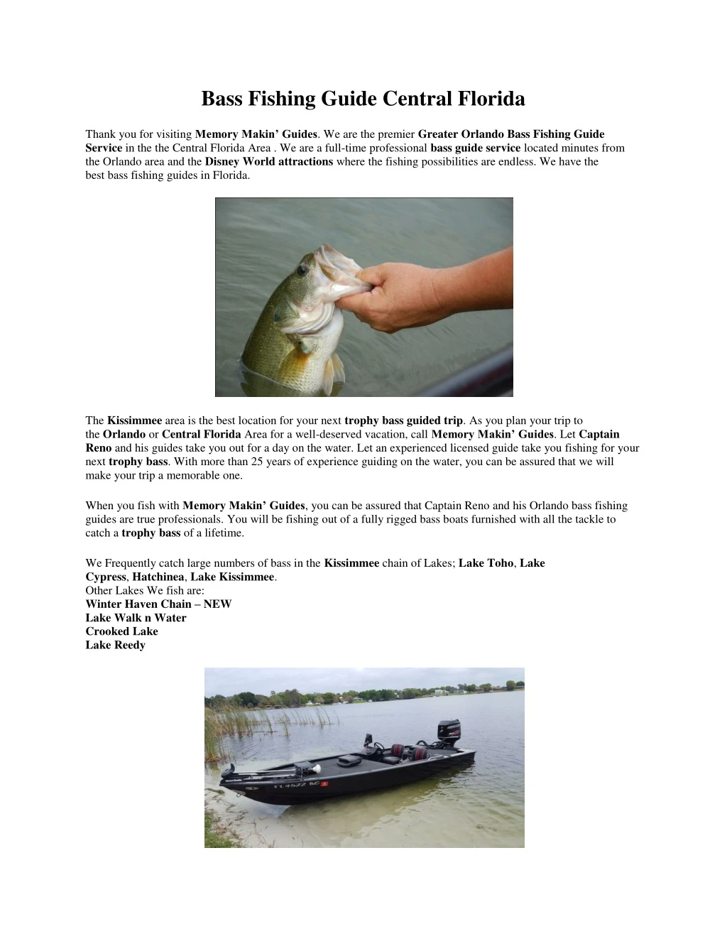bass fishing guide central florida