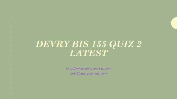 devry bis 155 quiz 2 latest