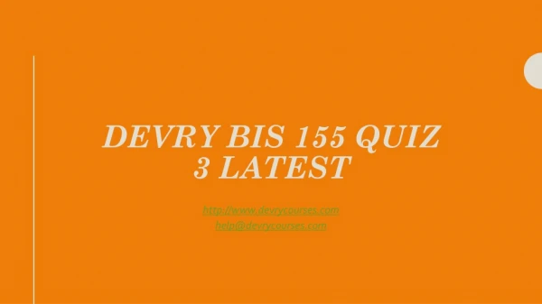 Devry BIS 155 Quiz 3 Latest