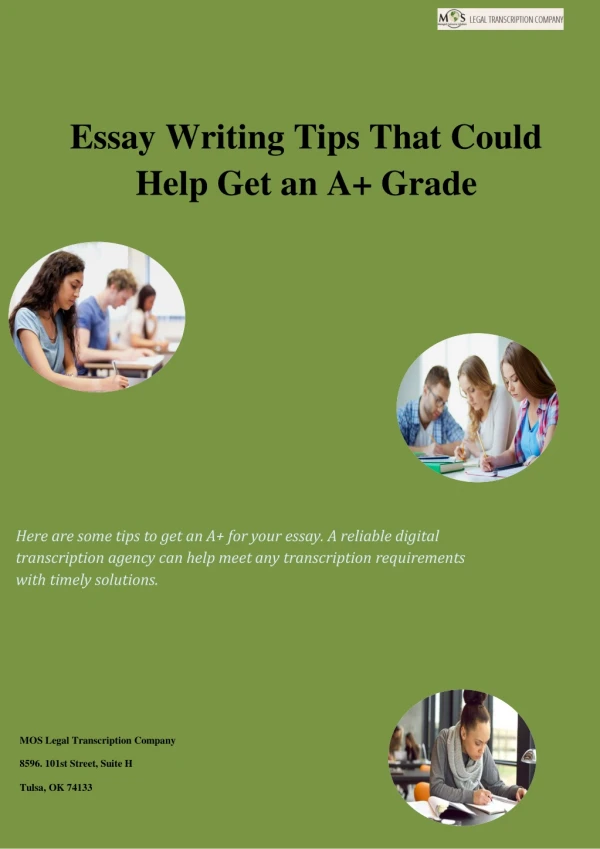 Essay Writing Tips That Could Help Get an A Grade