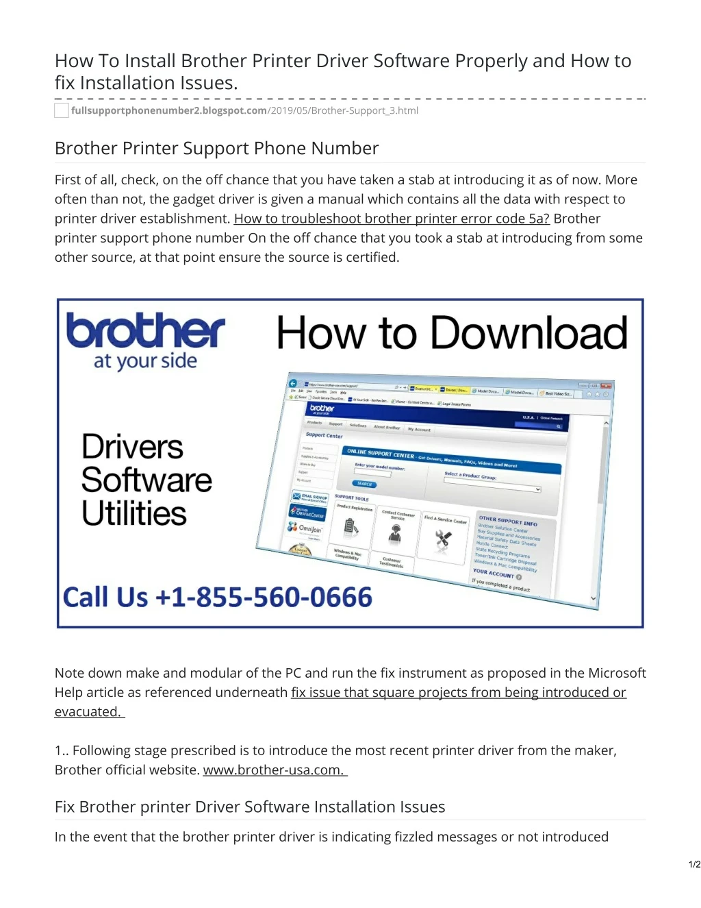 how to install brother printer driver software
