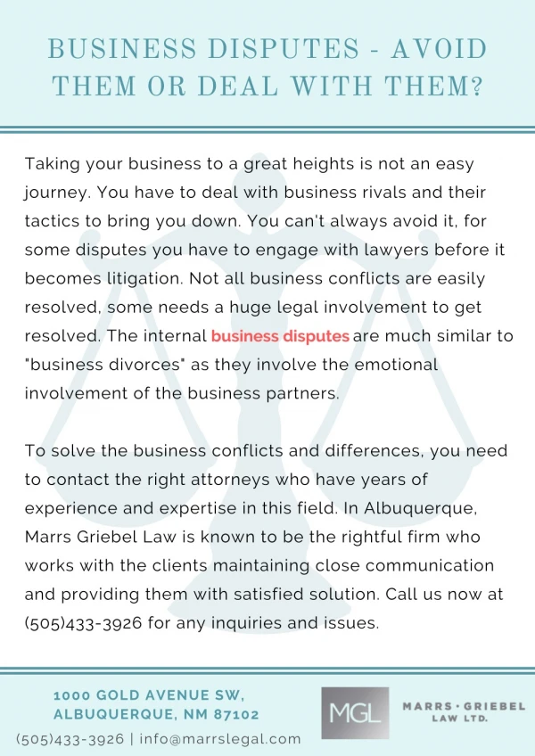 Business Disputes - Avoid Them or Deal With Them?