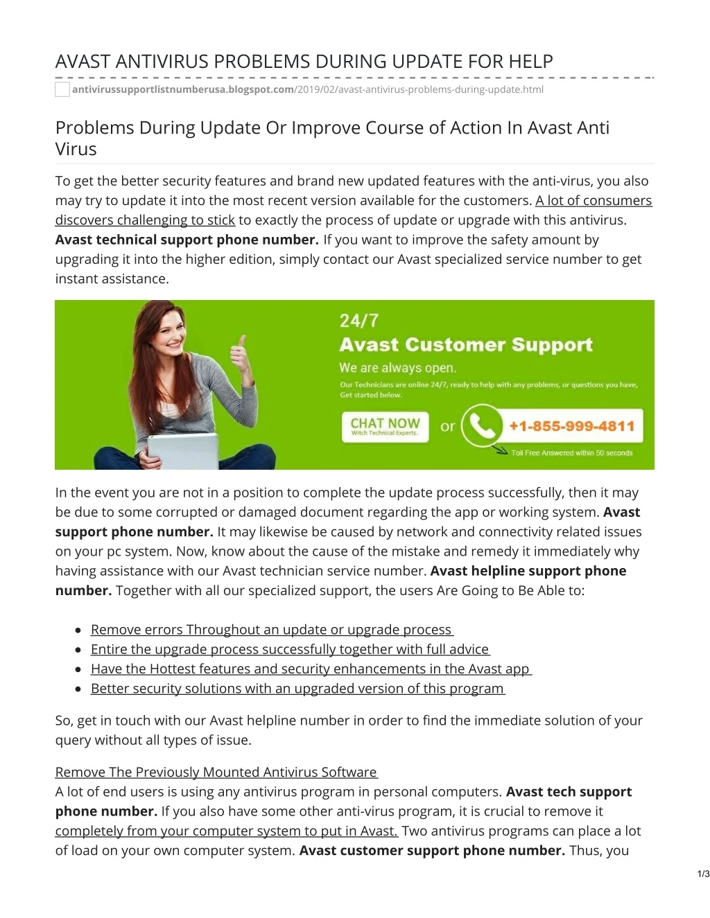 avast antivirus problems during update for help