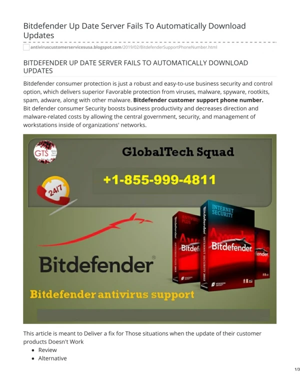 Dial Bitdefender Support 1-855-999-4811 Phone Number To Get The Most Efficient Bitdefender Support For Bitdefender Anti