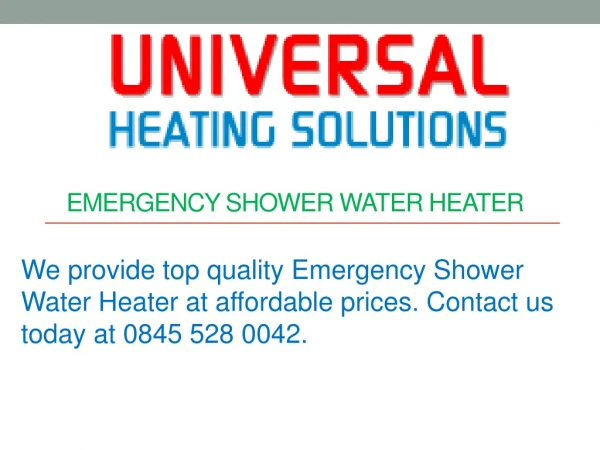emergency shower water heater
