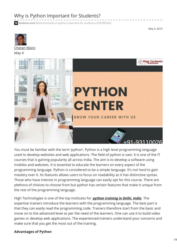 why is python important for students