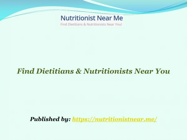 Find Dietitians & Nutritionists Near You