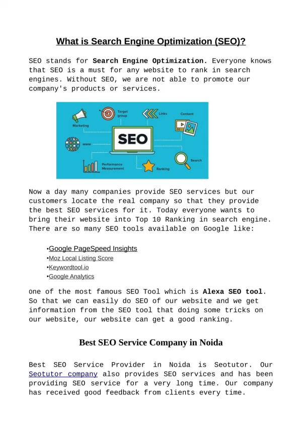 Search Engine Optimization (SEO) Services In Noida