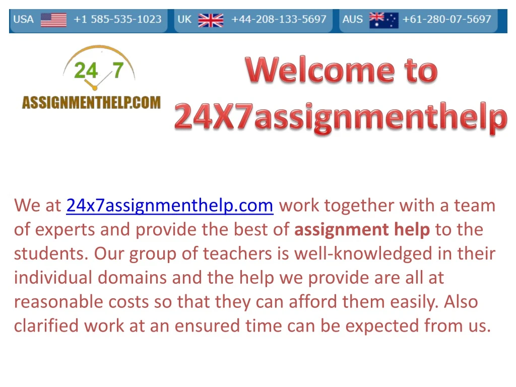 welcome to 24x7assignmenthelp