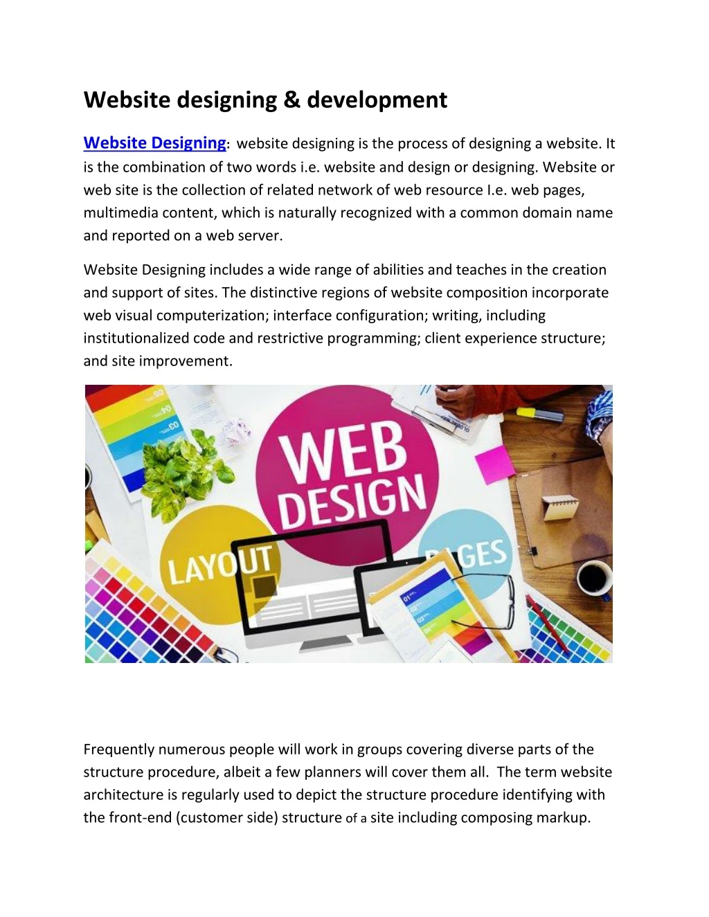 website designing development