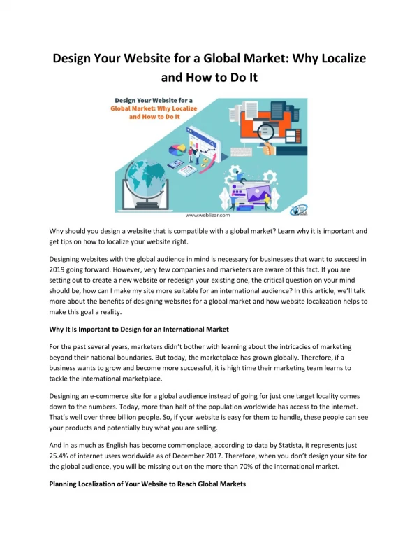 design your website for a global market