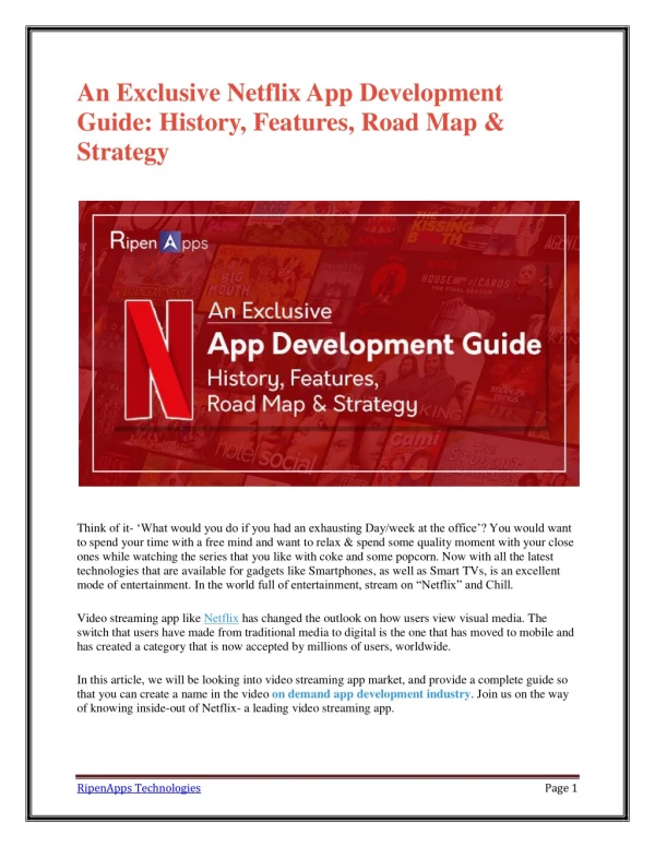 An Exclusive Netflix App Development Guide: History, Features, Road Map & Strategy
