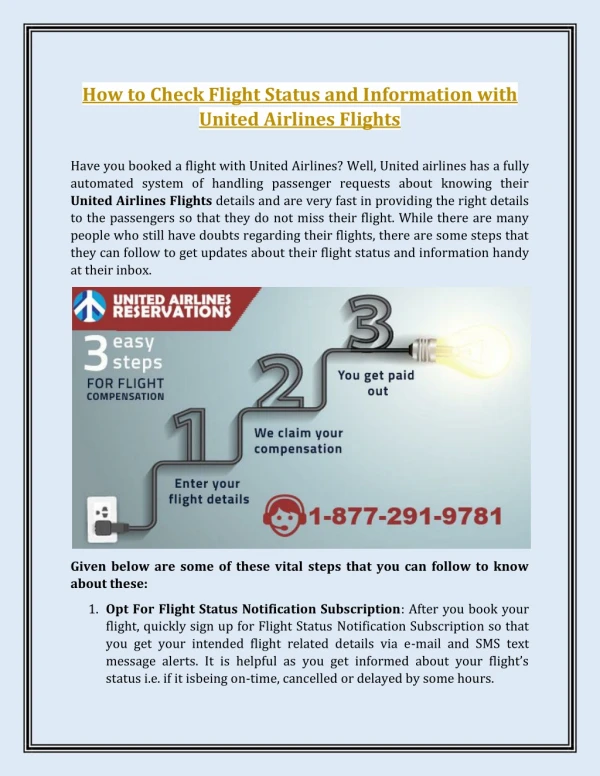 How to Check Flight Status and Information with United Airlines Flights