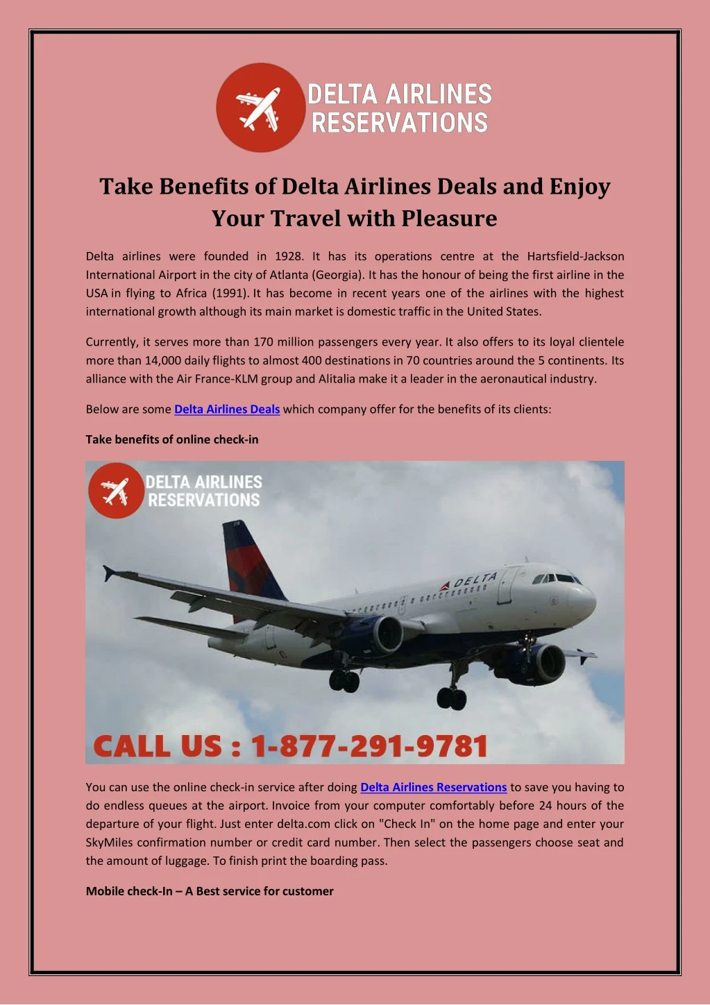 take benefits of delta airlines deals and enjoy