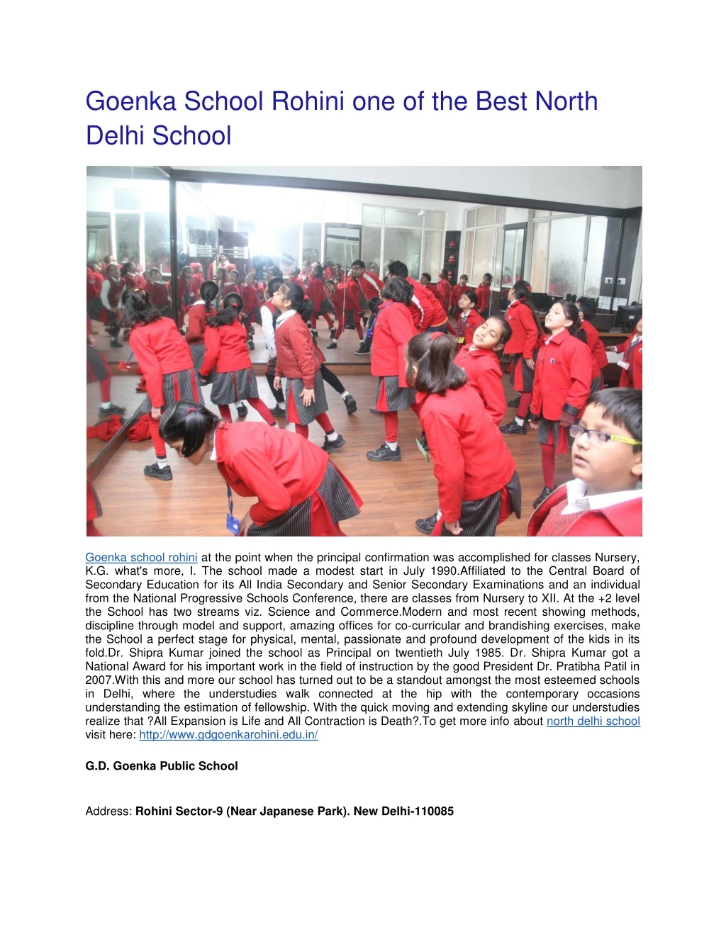 goenka school rohini one of the best north delhi