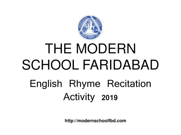 The Modern School English Rhyme Recitation Activity 2019