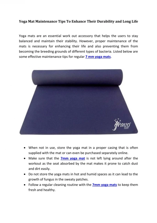 Yoga Mat Maintenance Tips To Enhance Their Durability and Long Life