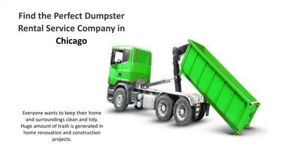 Find the Perfect Dumpster Rental Service Company in Chicago