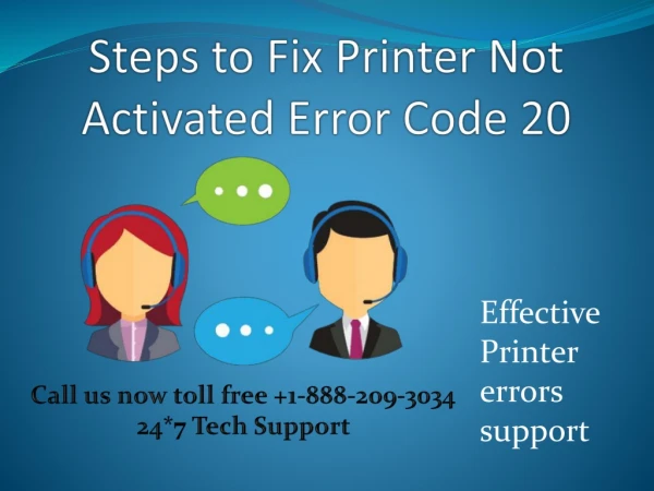 Steps to Fix Printer Not Activated Error Code 20
