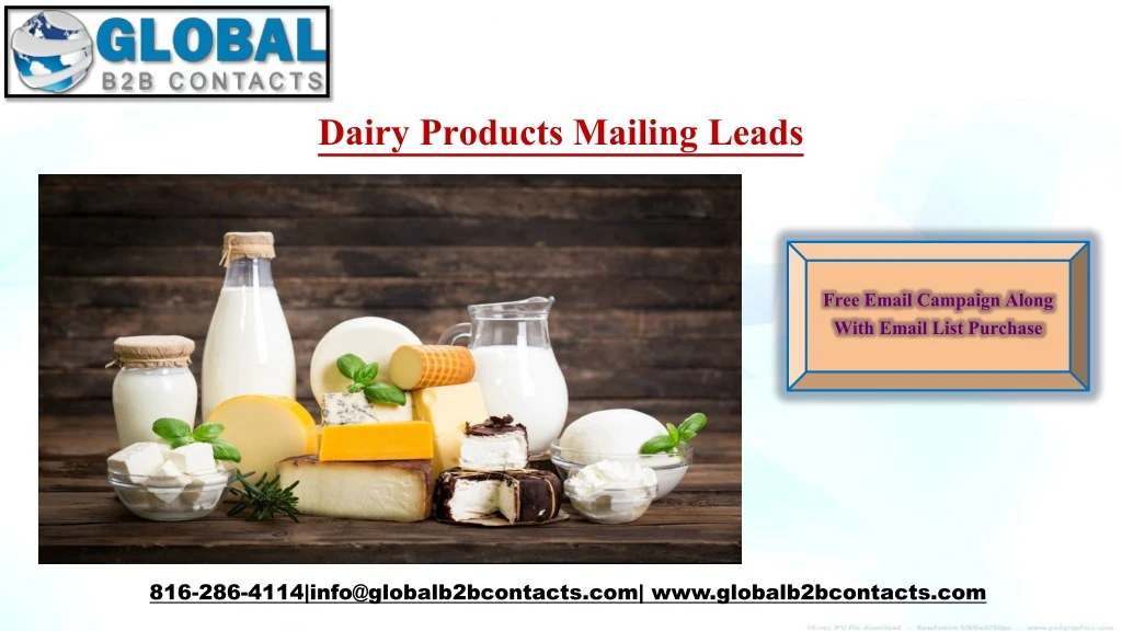 dairy products mailing leads