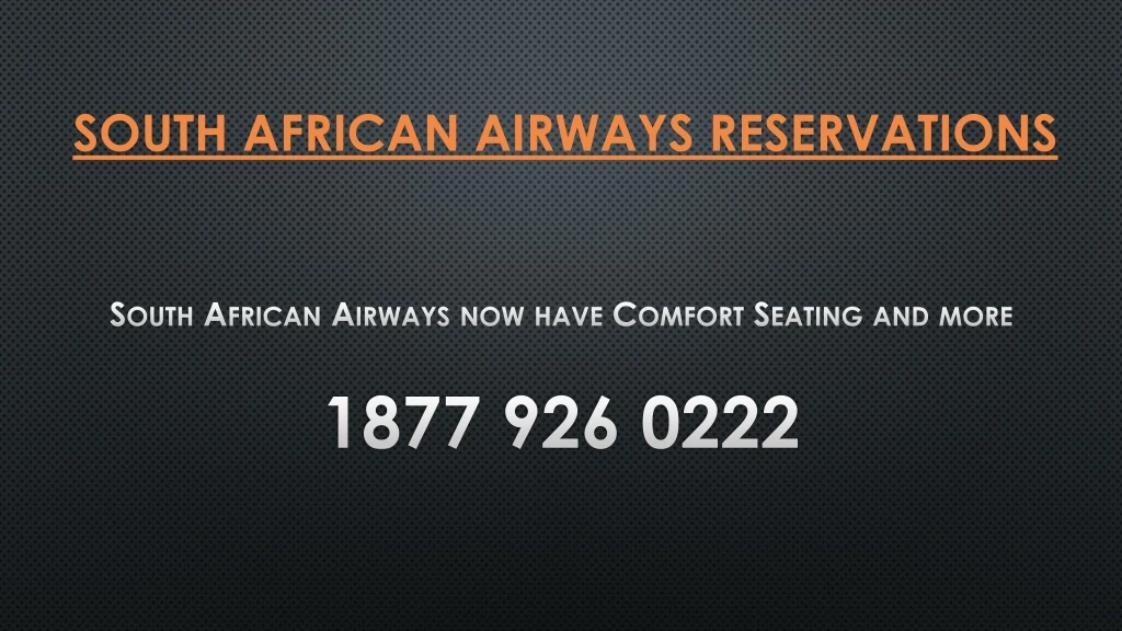 south african airways reservations