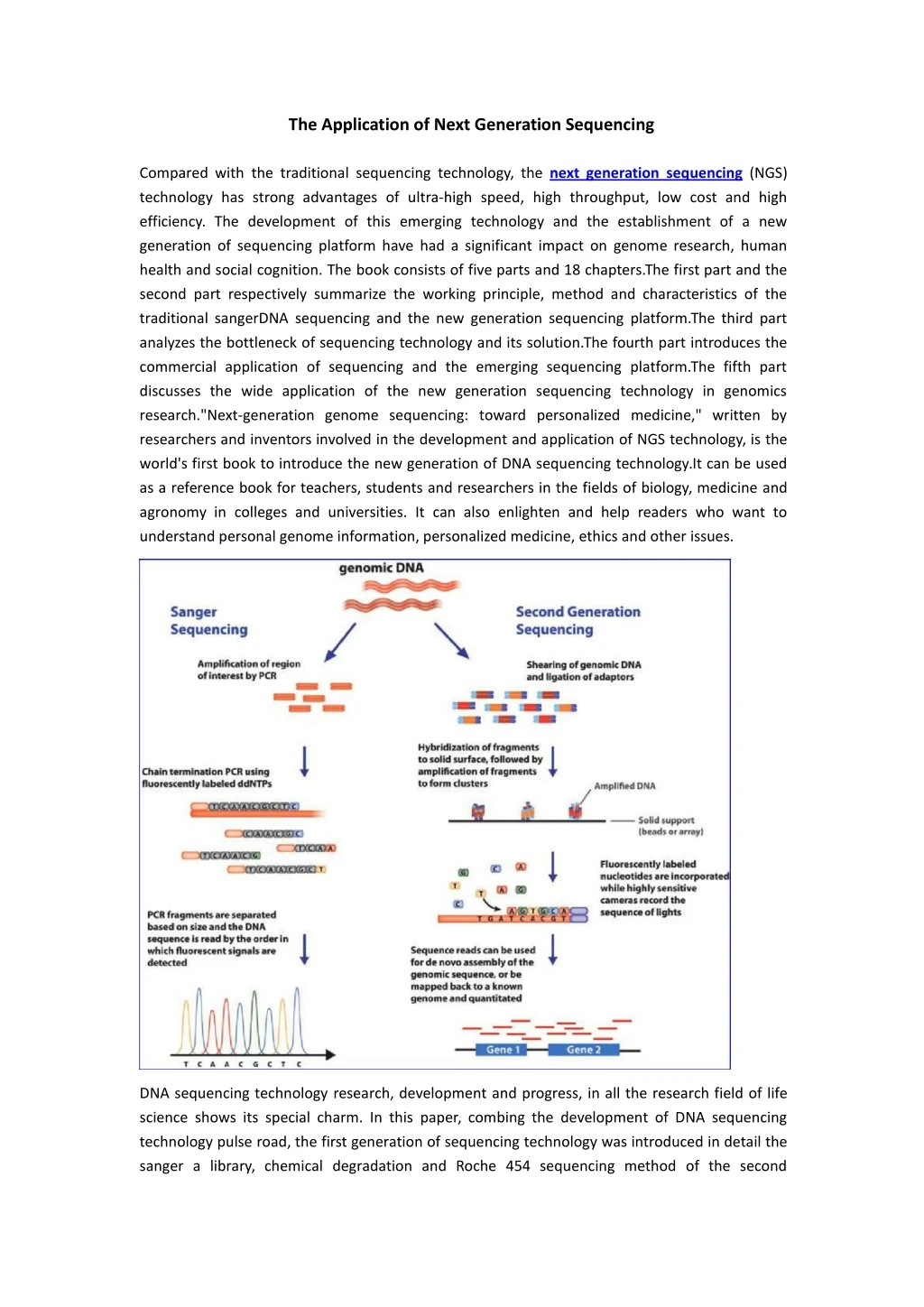 the application of next generation sequencing