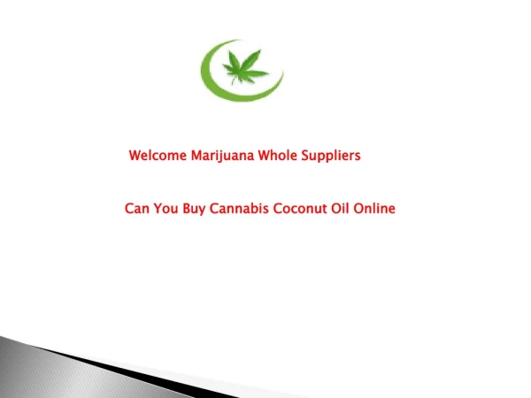 Can You Buy Cannabis Coconut Oil Online