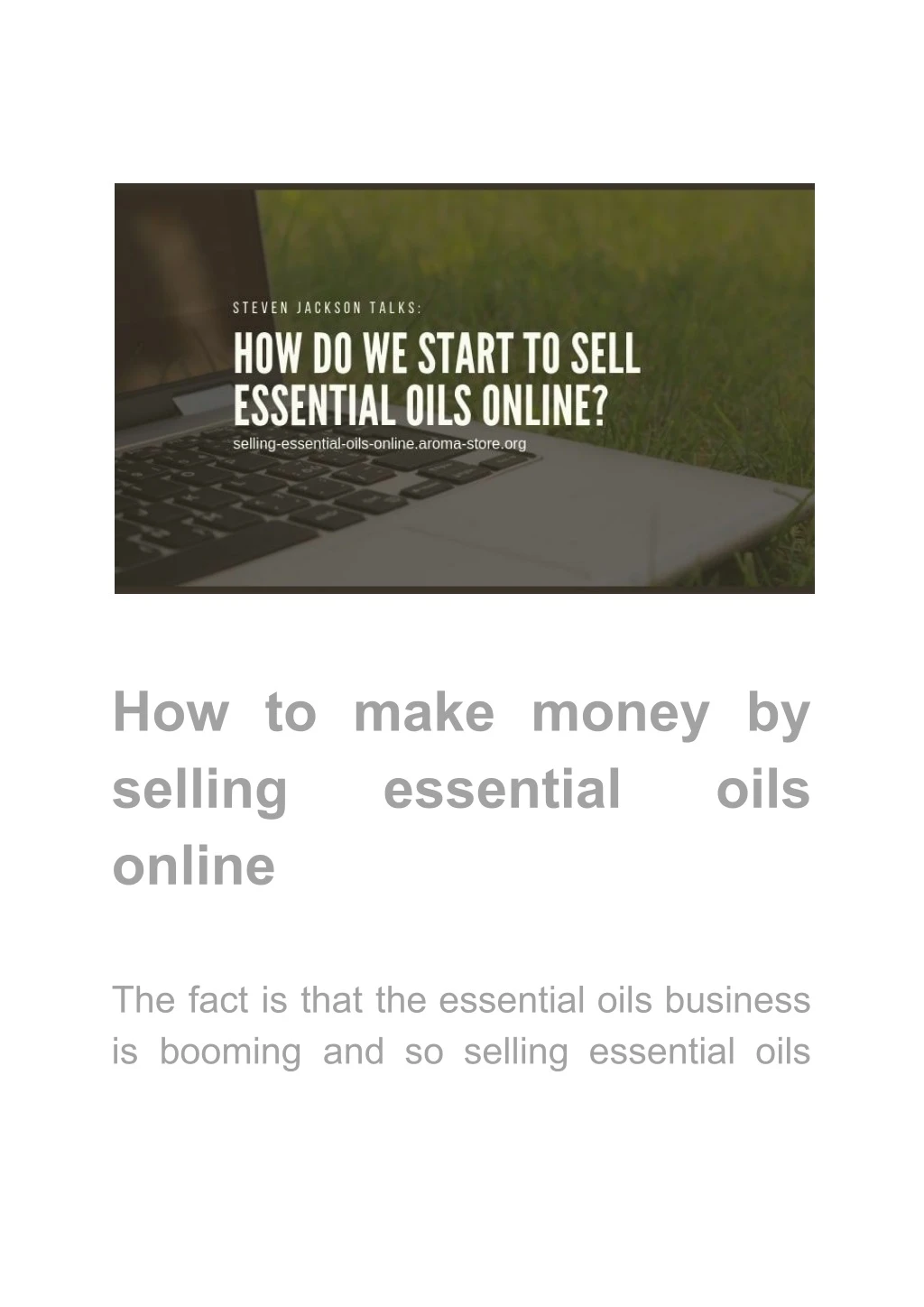 how to make money by selling essential online