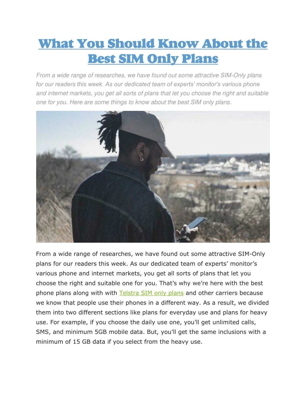 what you should know about the best sim only plans