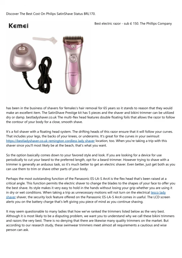 Here's What People Are Saying About electric lady shaver https://bestladyshaver.co.uk.