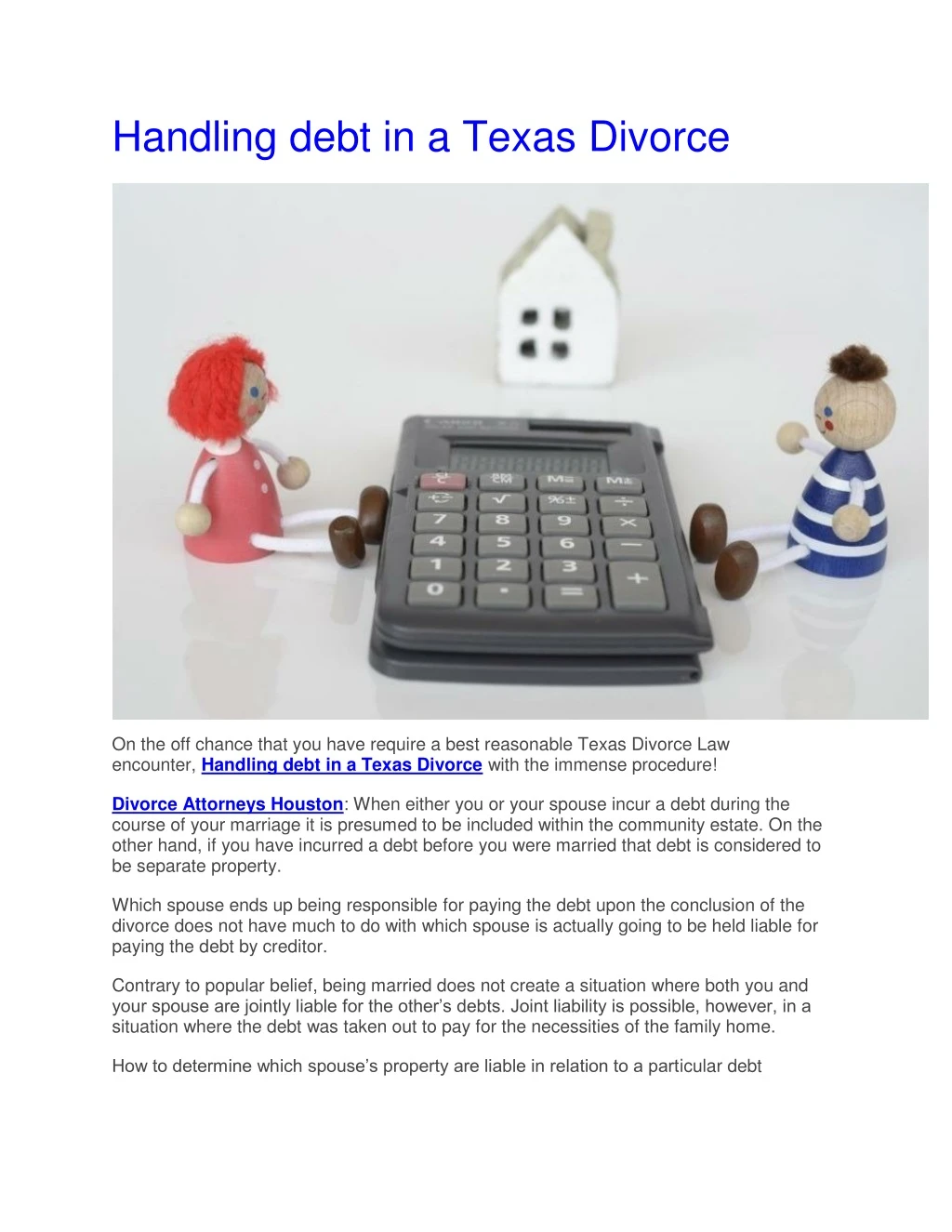 handling debt in a texas divorce