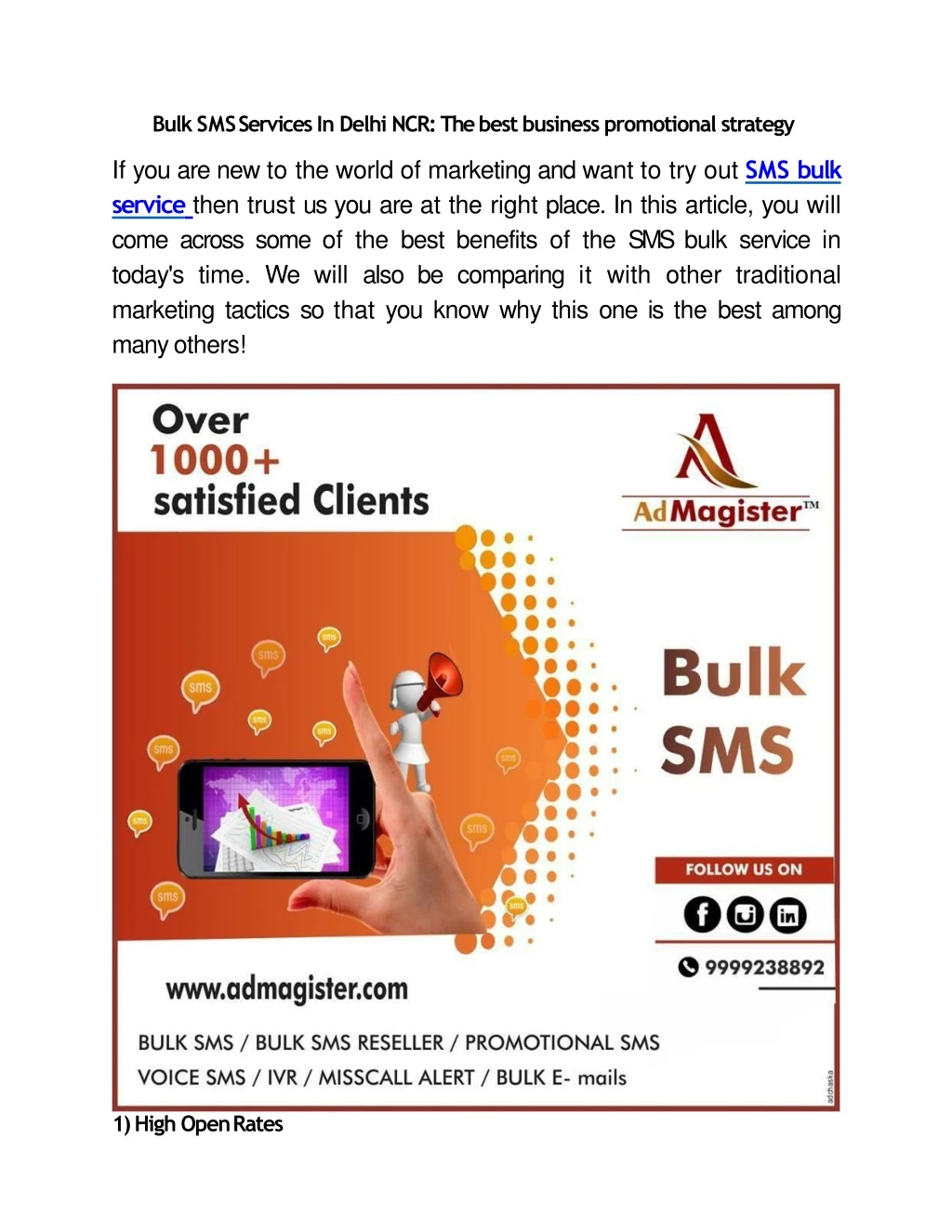 bulk sms services in delhi ncr the best business