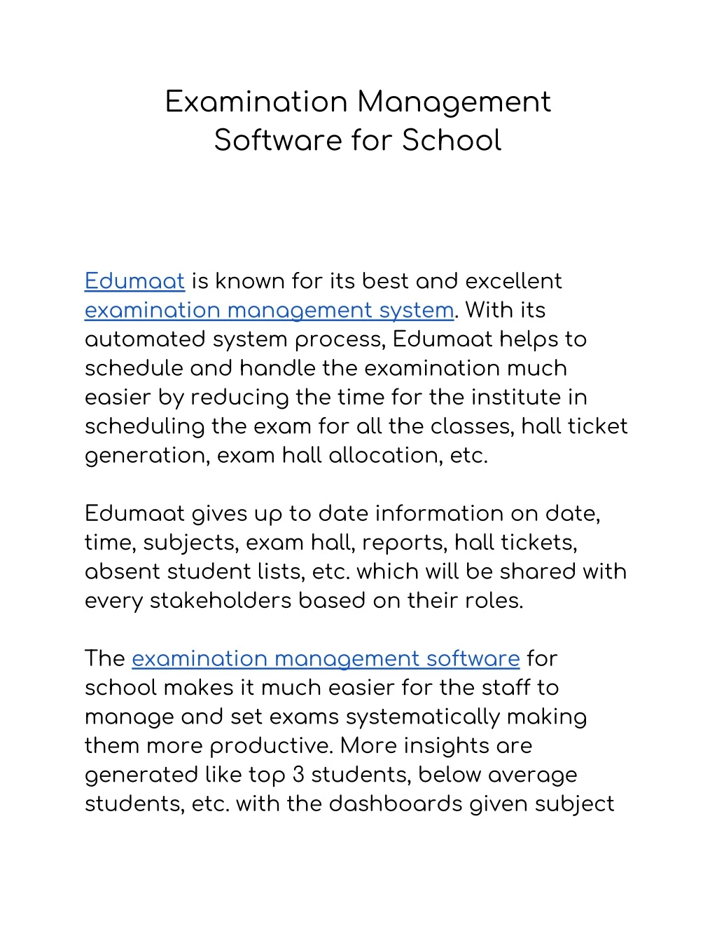 examination management software for school