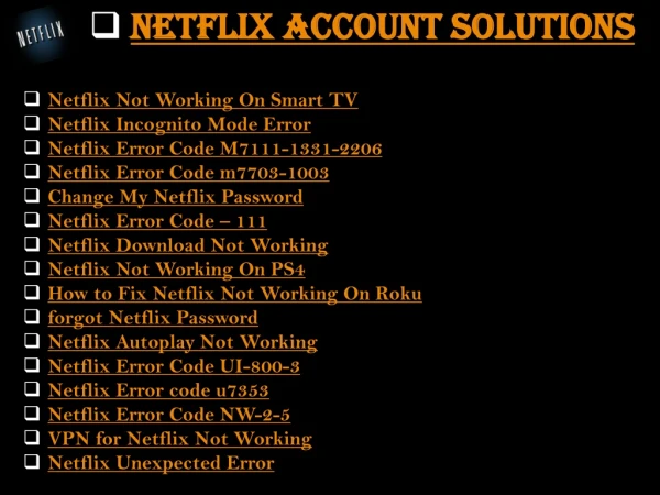 Netflix Account Solutions
