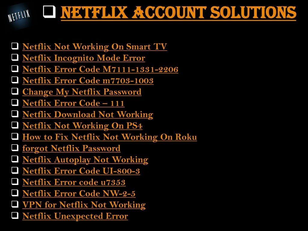netflix account solutions