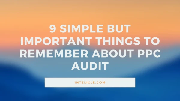 9 Simple But Important Things To Remember About PPC Audit