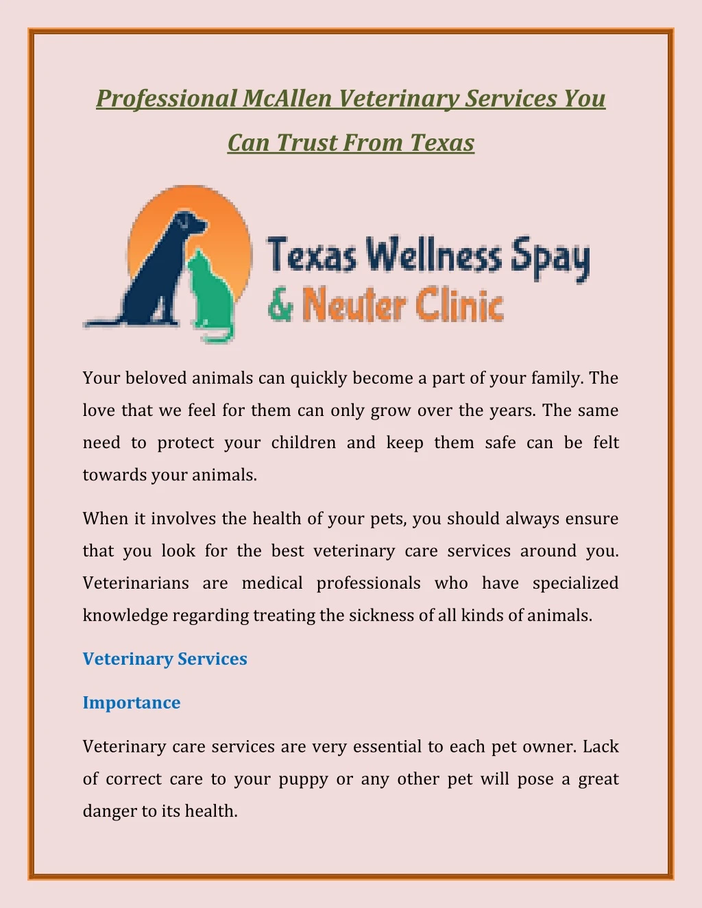 professional mcallen veterinary services you