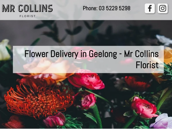 Flower Delivery in Geelong - Mr Collins Florist