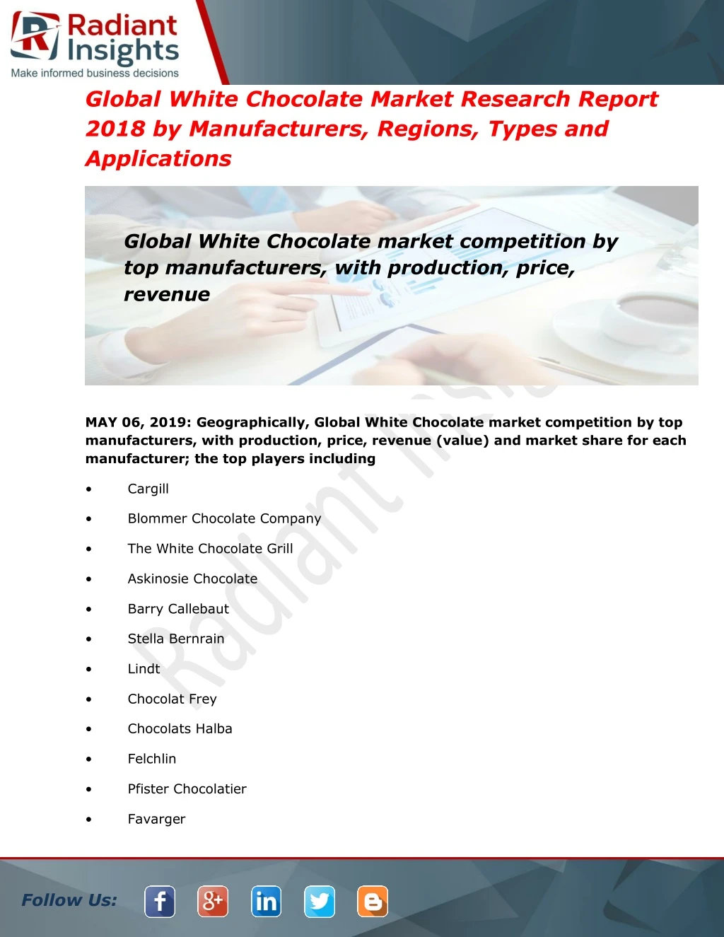 global white chocolate market research report
