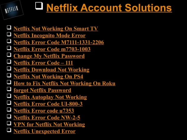 Netflix Account Solutions